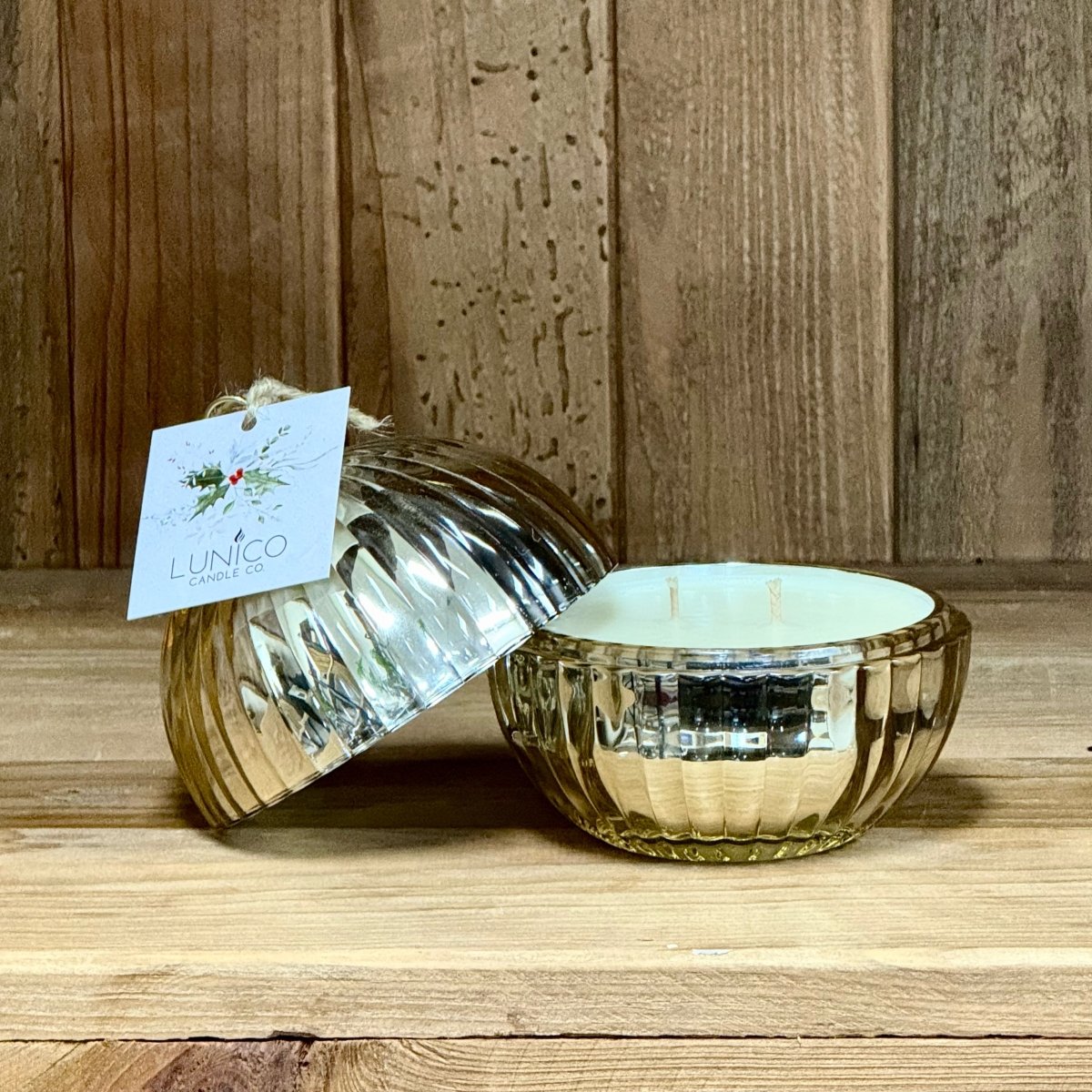 Christmas Pudding Gold Bauble - Lunico Candle Co.