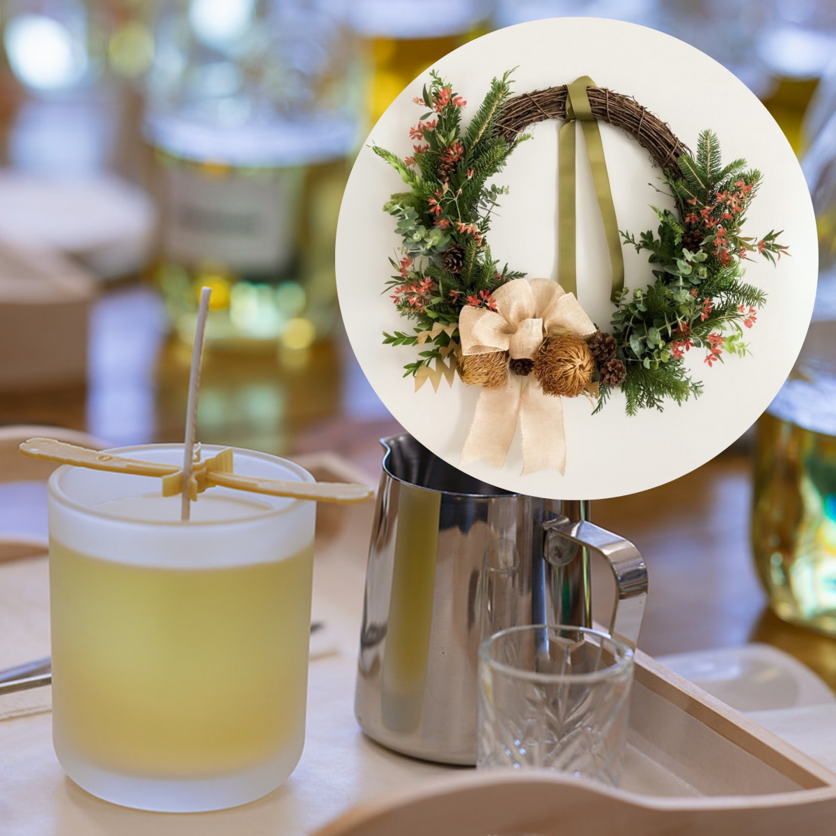 Candle + Christmas Wreath Making Workshop - Lunico Candle Co.
