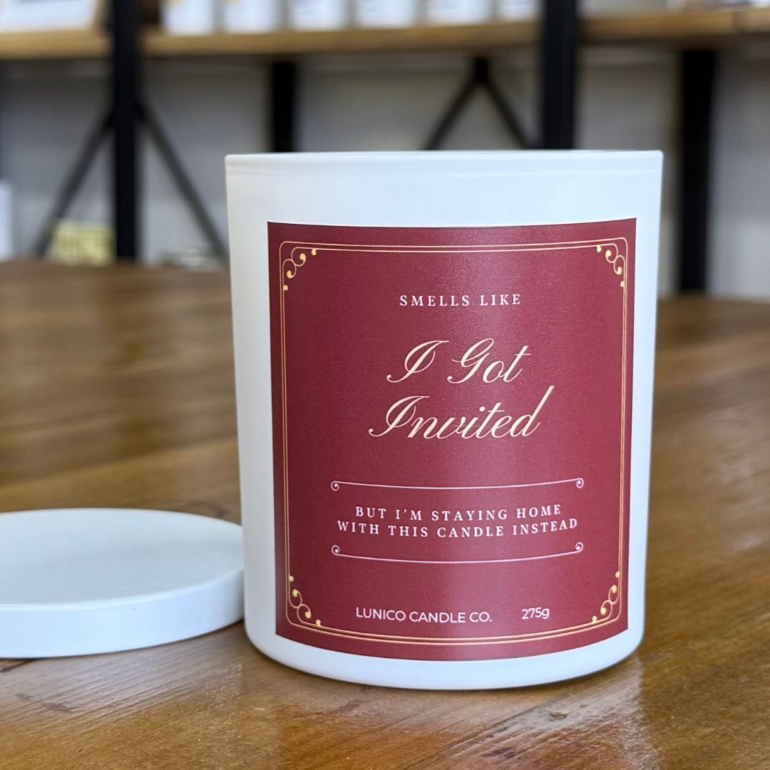 I Got Invited Soy Candle - Lunico Candle Co.