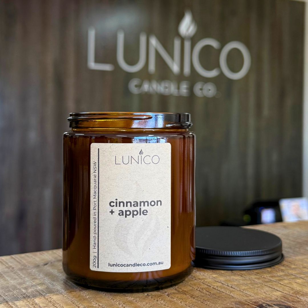 Cinnamon + Apple Soy Candle - Lunico Candle Co.