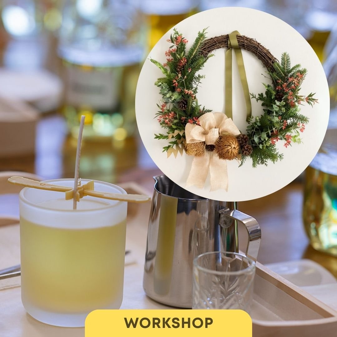Christmas Wreath + Candle Making Workshop - Lunico Candle Co.