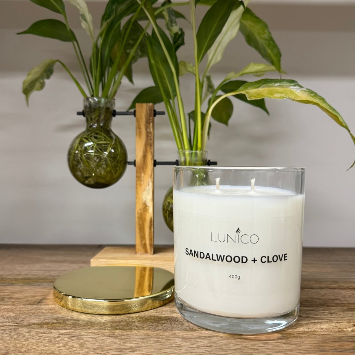 Sandalwood + Clove Soy Candle - Lunico Candle Co.