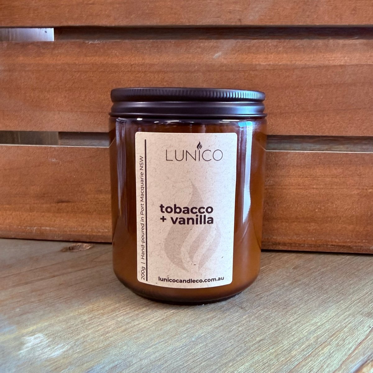 Tobacco + Vanilla Soy Candle - Lunico Candle Co.