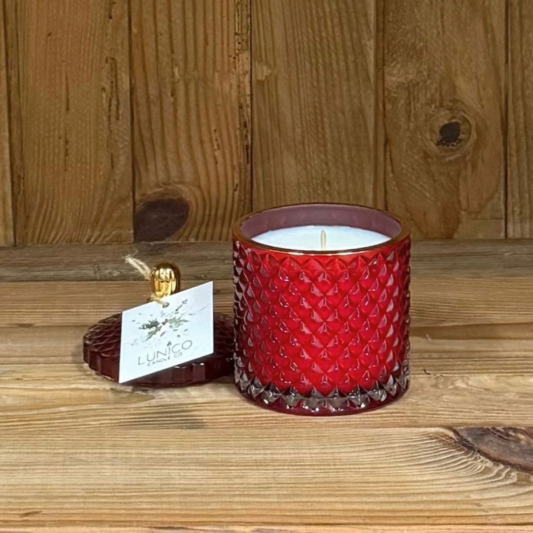 Christmas Eve Red & Gold Soy Candle - Lunico Candle Co.