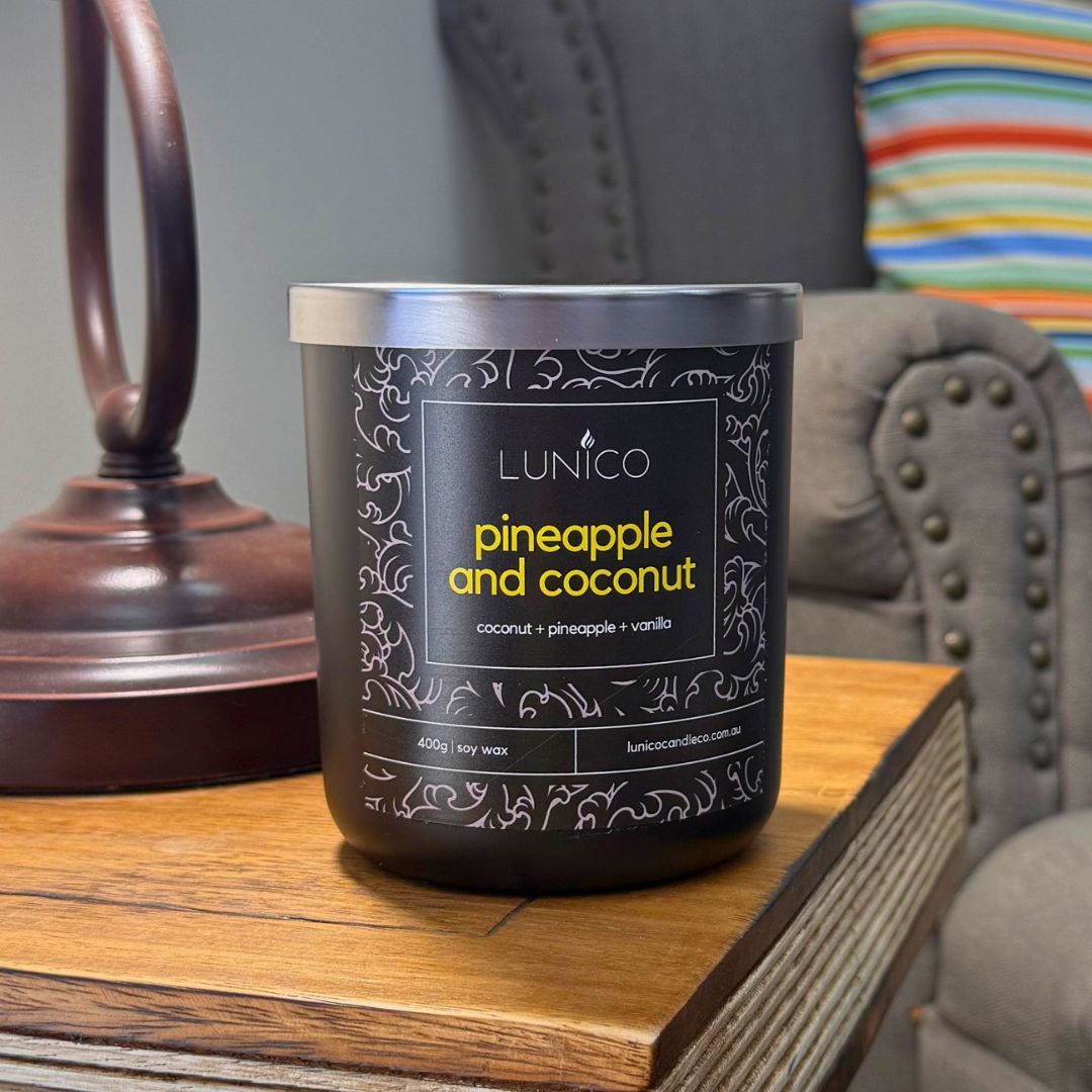 Pineapple and Coconut Soy Candle - Lunico Candle Co.